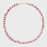 Pink Tourmaline and Herkimer Diamond Necklace