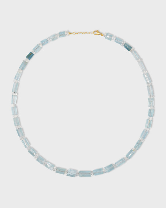 Gaia Aquamarine Herkimer Diamond Necklace