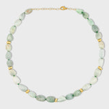 Jade Nugget Gold Bead Necklace