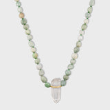 Jade Nugget Crystal Quartz Charm Necklace