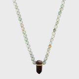 Jade Nugget Smoky Quartz Charm Necklace