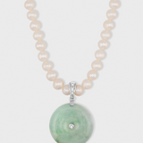 Jade Diamond Coin Pearl Necklace