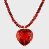 Love Red Garnet Heart Charm Necklace