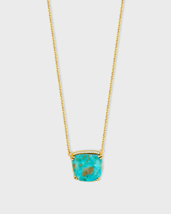 Nevada Turquoise Square Diamond Necklace