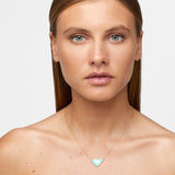 Nevada Mona Lisa Turquoise Gold Bezel Necklace