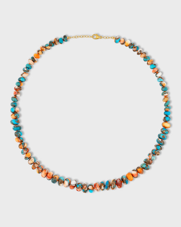 Nevada Kingman Spiny Turquoise Rondelle Necklace