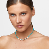 Nevada Turquoise Five Pearl Necklace