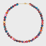 Nevada Orange Dahlia Turquoise Sphere Necklace