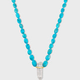 Nevada Turquoise Nugget Crystal Quartz Charm Necklace