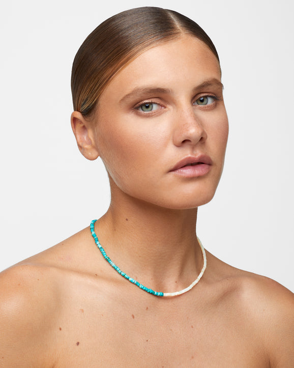 Nevada Turquoise Heishi & Ethiopian Opal Union Necklace