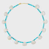 Turquoise and Mother of Pearl Flower Necklace