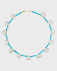 Nevada Turquoise and Mother of Pearl Flower Necklace