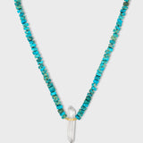 Nevada Blue Jasper Crystal Quartz Charm Necklace