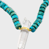 Nevada Blue Jasper Crystal Quartz Charm Necklace