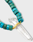 Nevada Blue Jasper Crystal Quartz Charm Necklace