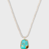 Nevada Mona Lisa Turquoise Mini Pearl Necklace