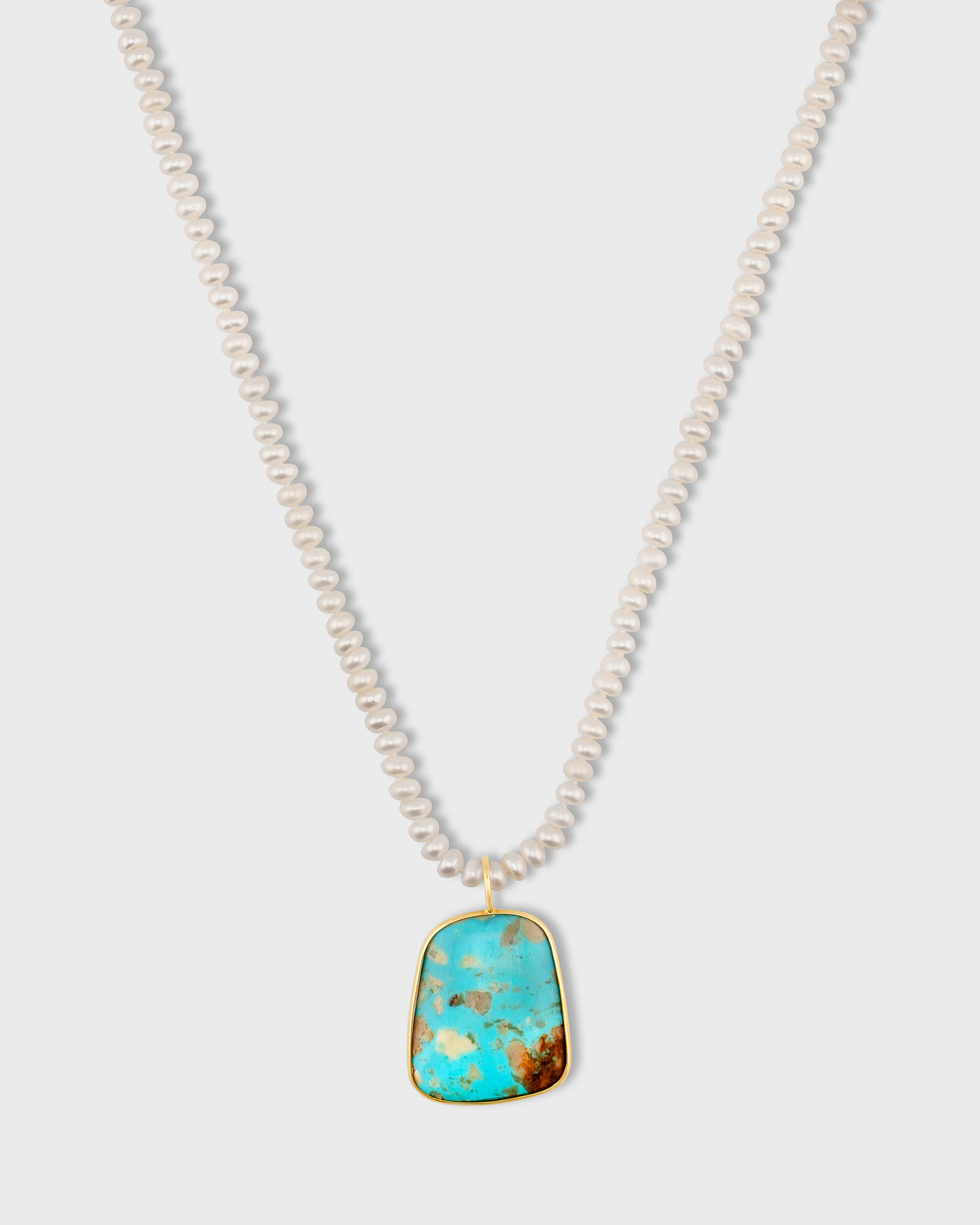 Nevada Mona Lisa Turquoise Mini Pearl Necklace