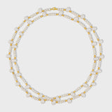 Ocean Pearl Gold Bead Double Long Necklace