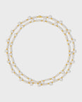 Ocean Pearl Gold Bead Double Long Necklace