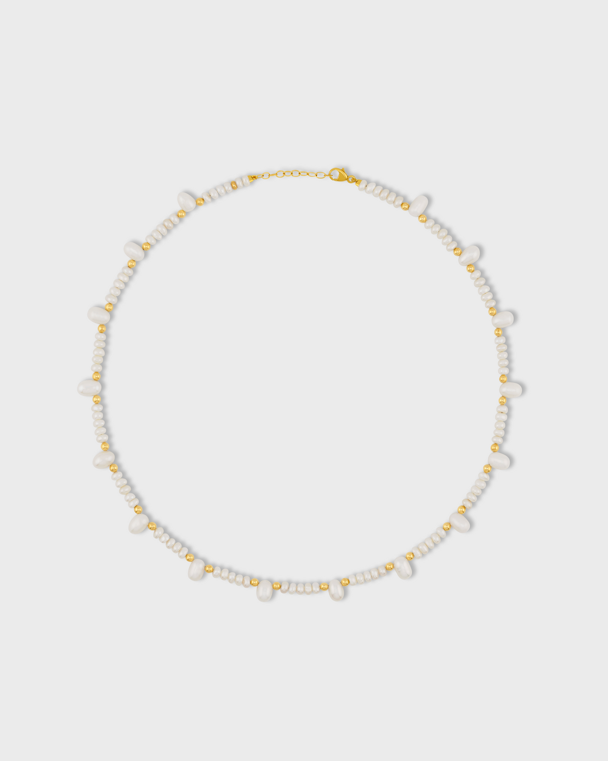 Ocean Pearl Gold Bead Necklace