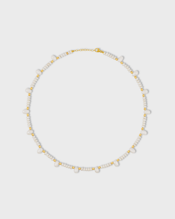 Men's Ocean Pearl Gold Bead Necklace