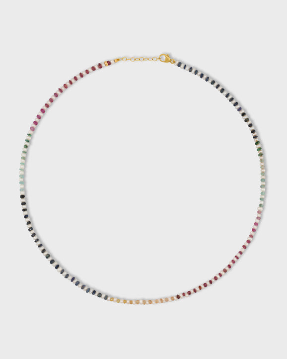 Ocean Connection Mini Pearl & Rainbow Sapphire Necklace