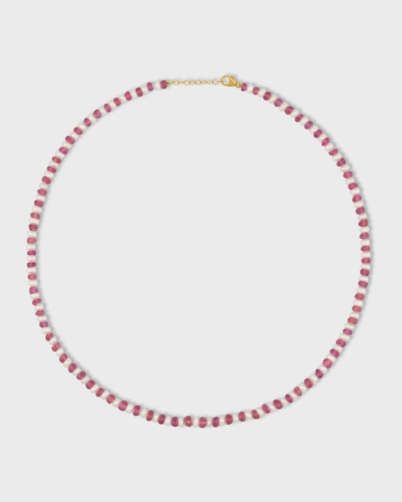 Ocean Connection Pearl & Pink Sapphire Necklace