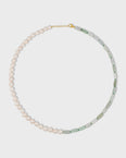 Ocean Jade Round Pearl Union Necklace