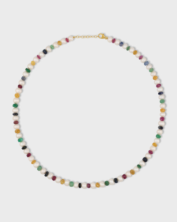 Ocean Jumbo Rainbow Sapphire Pearl Necklace