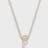 Ocean Mini Pearl Crystal Quartz Charm Necklace