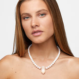 Ocean Jumbo Diamond Crystal Quartz Pearl Necklace