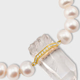 Ocean Jumbo Diamond Crystal Quartz Pearl Necklace