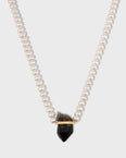 Ocean Jumbo Pearl Smoky Quartz Diamond Charm Necklace