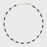 Ocean Black Tourmaline Pearl Stripe Necklace