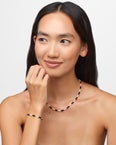 Ocean Black Tourmaline Pearl Stripe Necklace