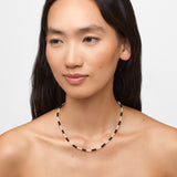 Ocean Black Tourmaline Pearl Stripe Necklace