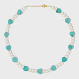 Turquoise Heart & Pearl Necklace