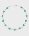 Nevada Turquoise Heart & Pearl Necklace