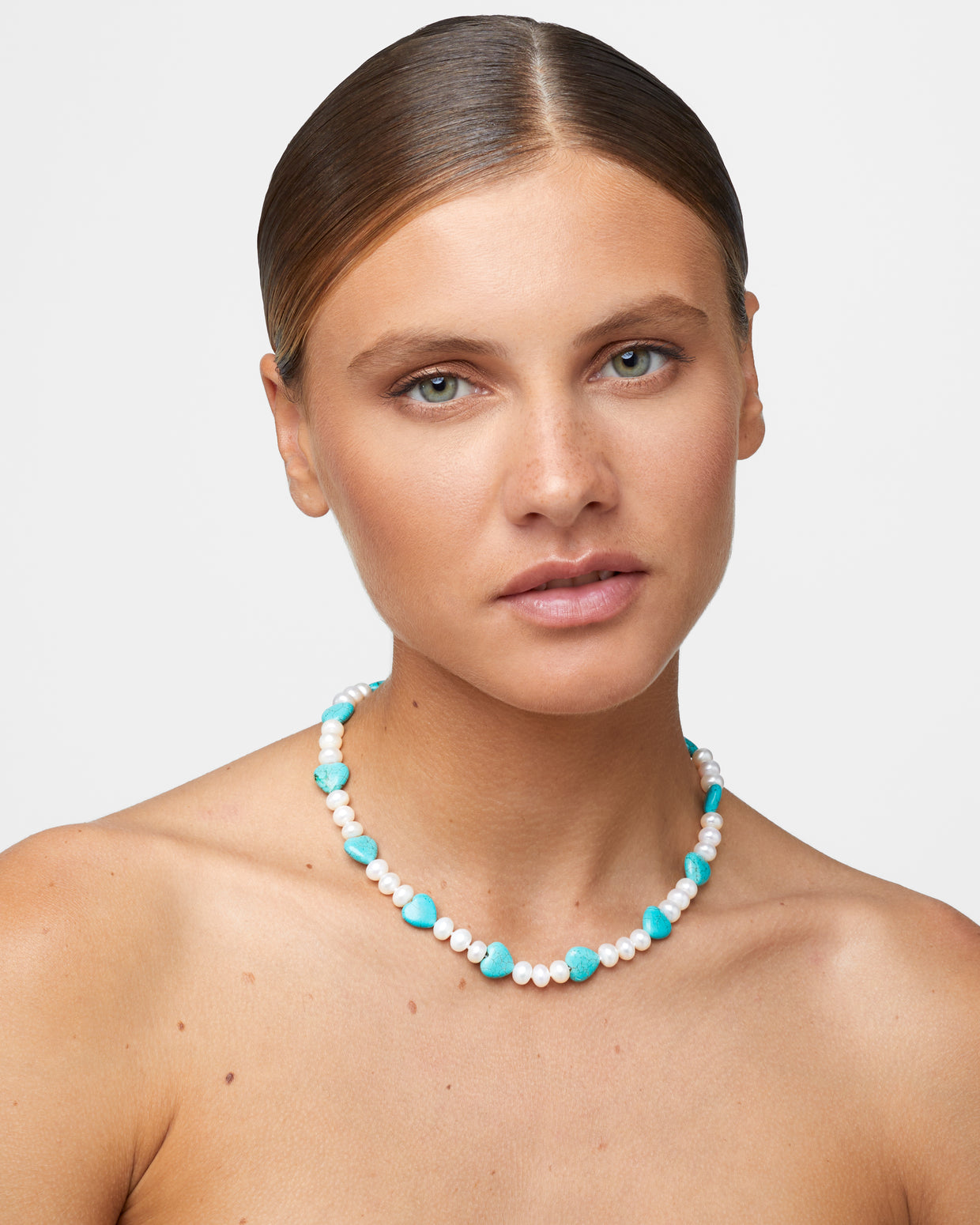 Ocean Love Turquoise Heart & Pearl Necklace