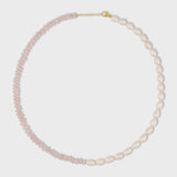 Union Rose Quartz Vertical Pearl Necklace