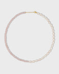 Ocean Union Rose Quartz Vertical Pearl Necklace