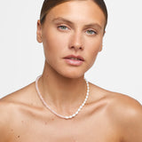 Union Rose Quartz Vertical Pearl Necklace