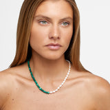 Ocean Union Malachite Vertical Pearl Necklace