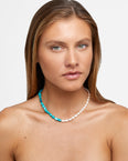 Ocean Union Turquoise Vertical Pearl Necklace