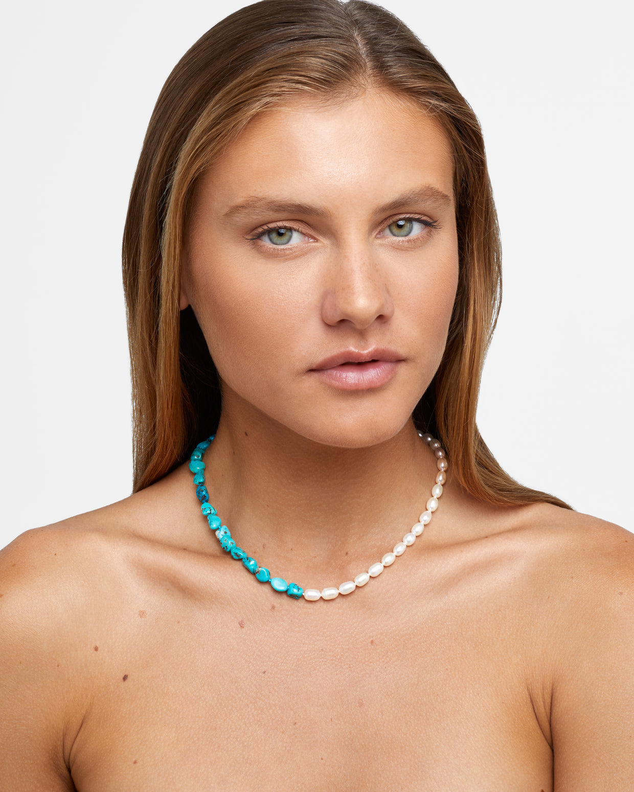 Ocean Union Turquoise Vertical Pearl Necklace