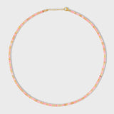 Soleil Lemonade Yellow Pink Stripe Opal Necklace