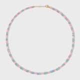 Soleil Mini Blue Pink Stripe Opal Necklace