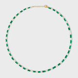 Soleil Mini White and Green Opal Stripe Necklace