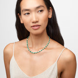 Soleil Mini White and Green Opal Stripe Necklace