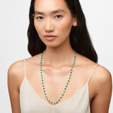 Soleil Mini White and Green Opal Stripe Long Necklace